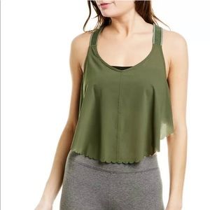 Free People Movement Pretty Lil Running Tank Top olive green